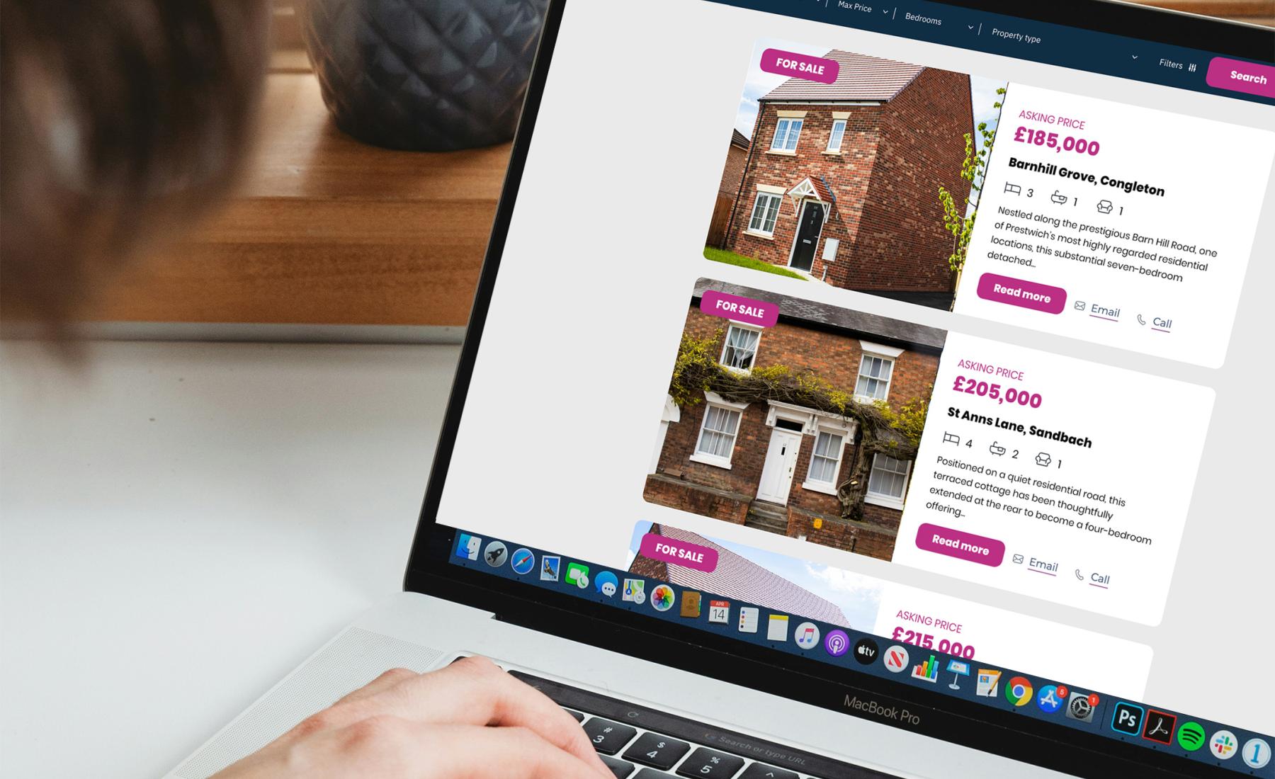 An example of an Estate Agent website showing property listings 