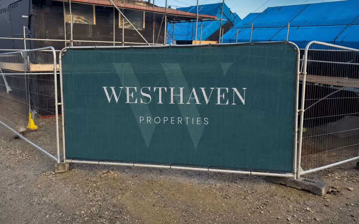 Mesh Heras Fence Cover with Branded Artwork for a Property Developer
