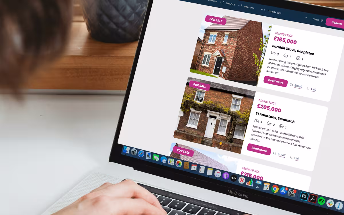 An example of an Estate Agent website showing property listings 
