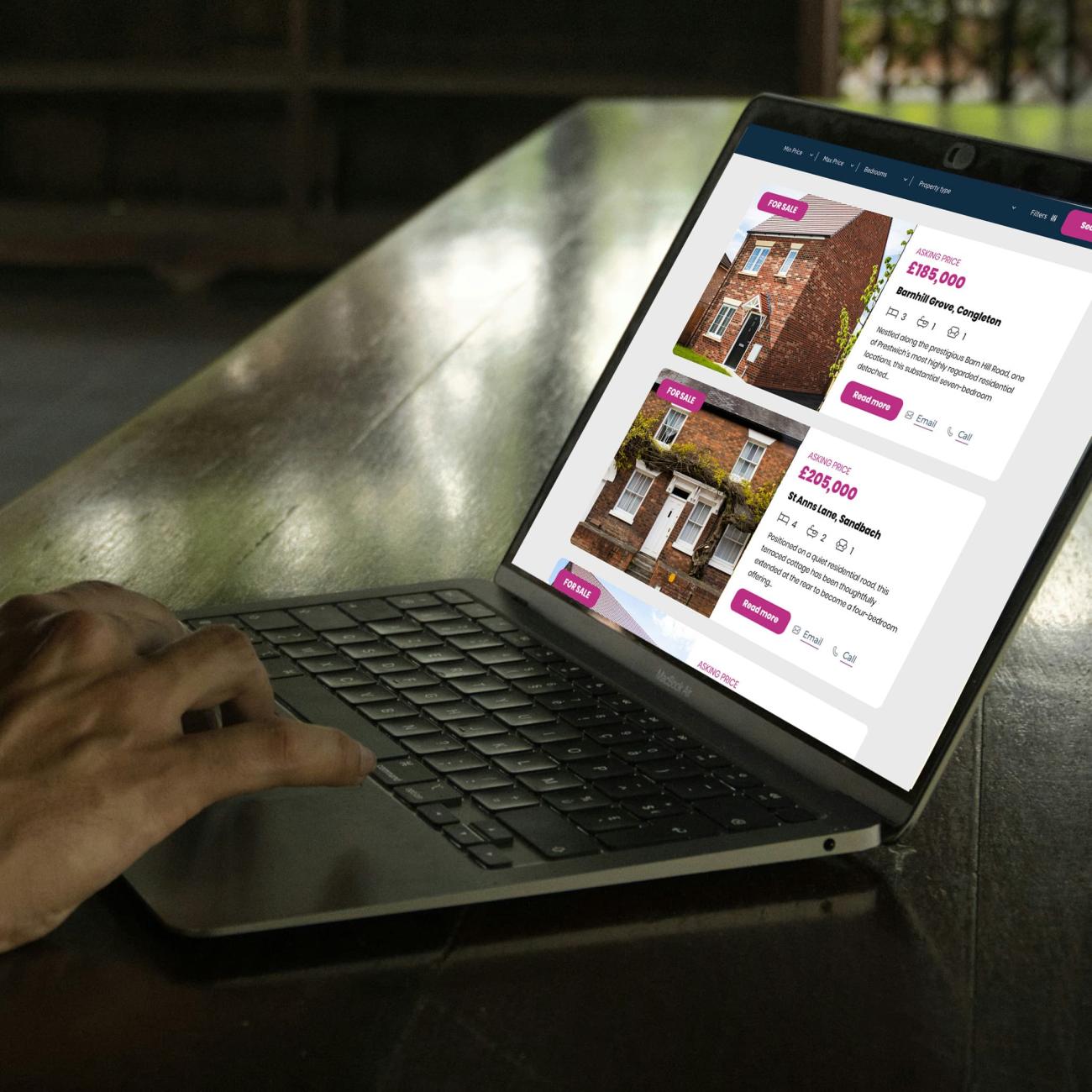 Property developer website showcasing residential developments.