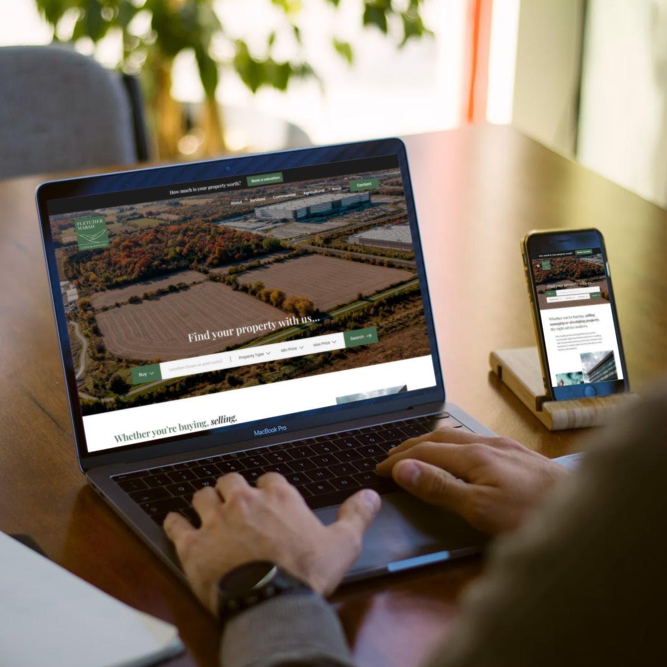Responsive website designed for a land and commercial property business, helping buyers, sellers and investors find opportunities online.