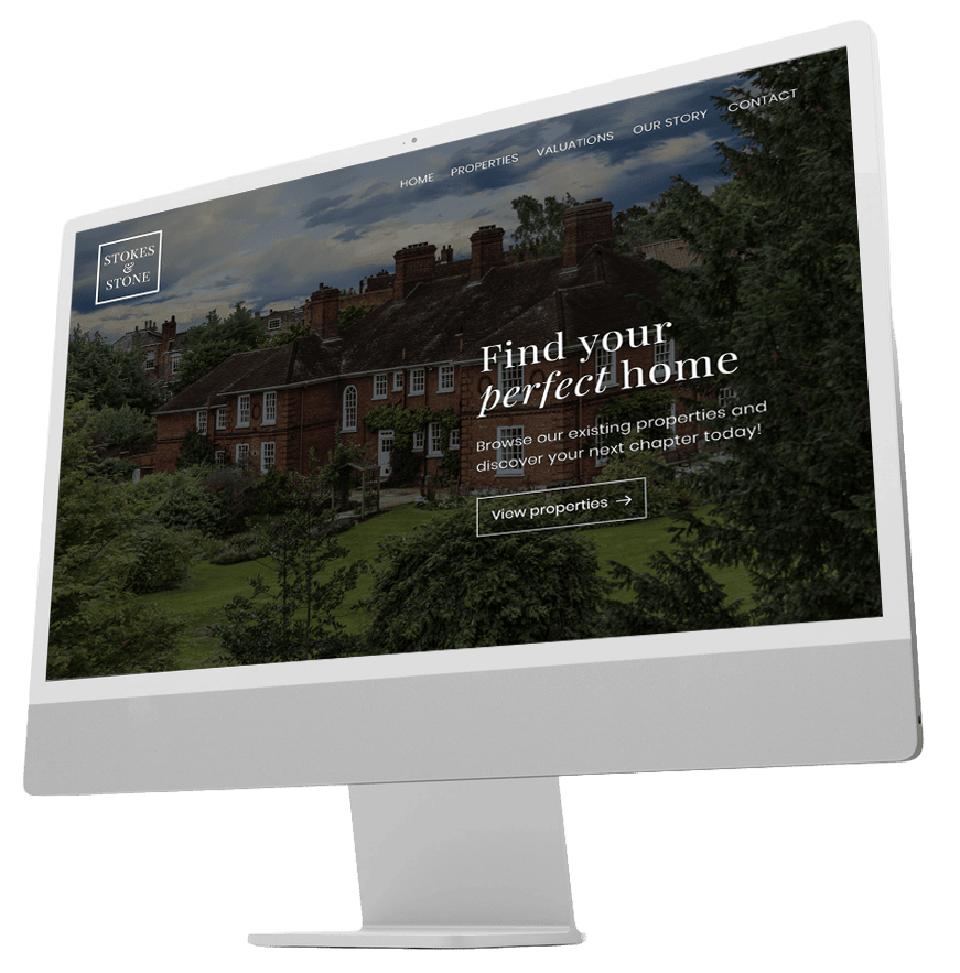 Estate Agency Website Design Estate agency website design displayed on a desktop computer
